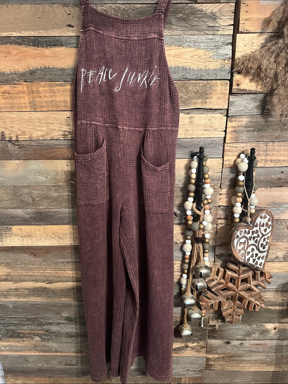 Peace Junkie Ribbed Jumpsuit in Mauve gauze free people inspired